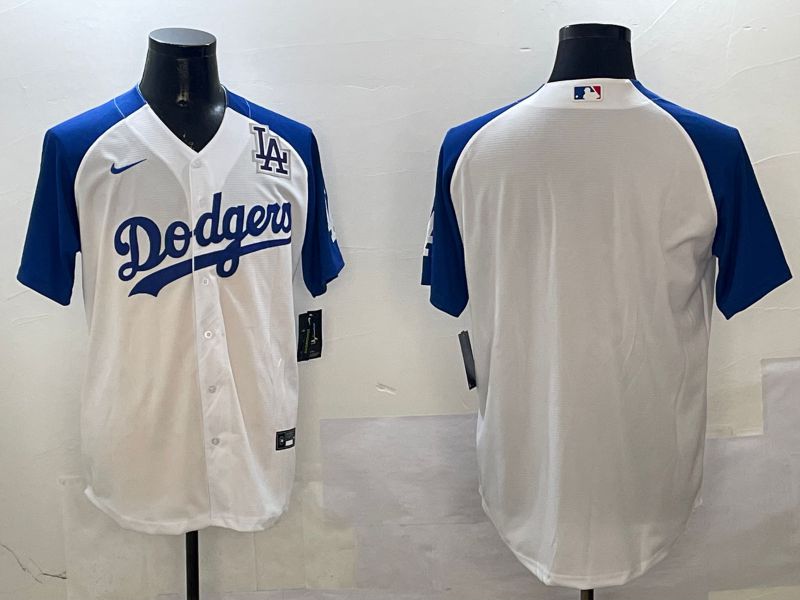 Men Los Angeles Dodgers Blank White blue Game 2025 Nike MLB Jersey style 5->los angeles dodgers->MLB Jersey